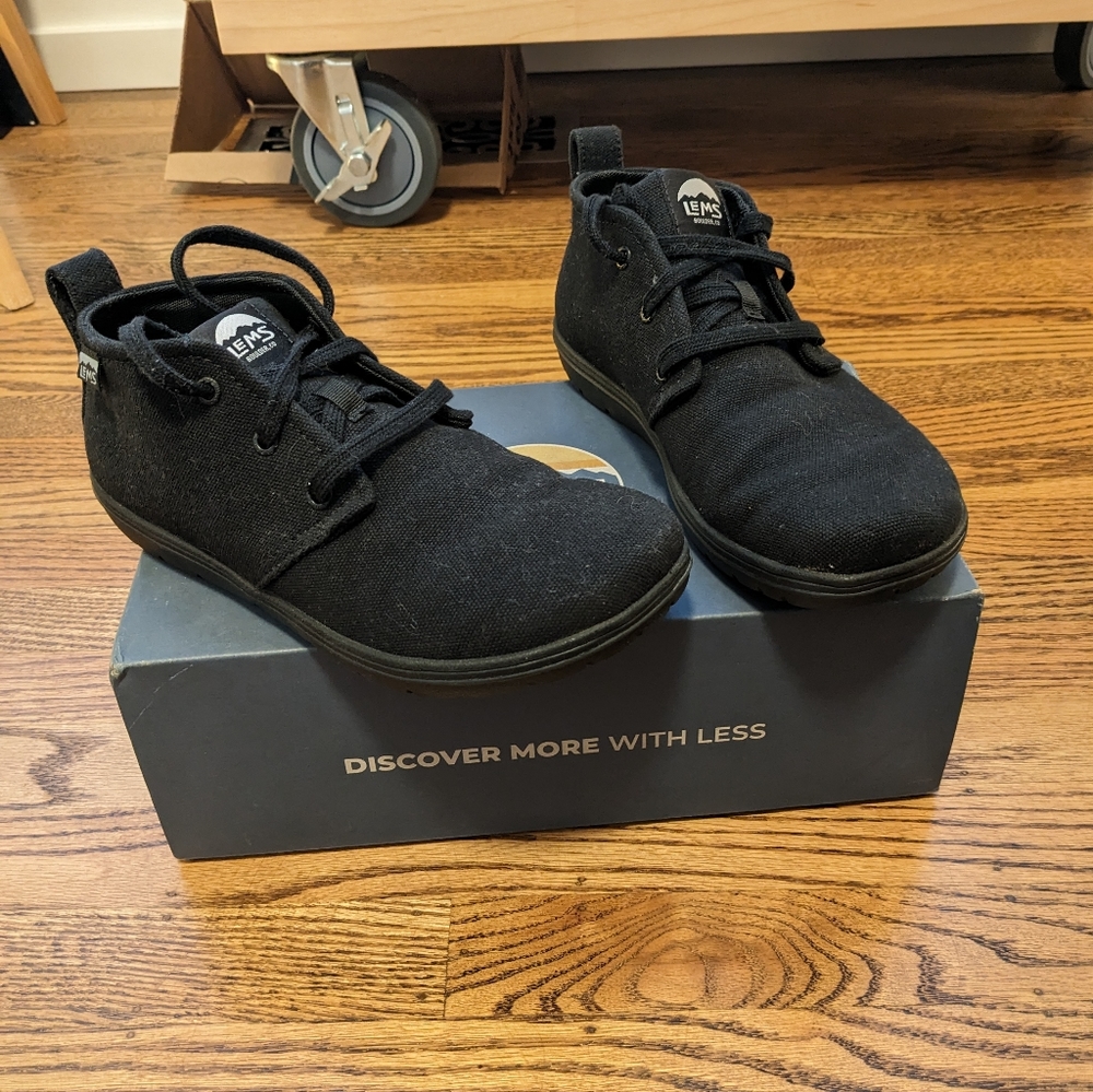 Lems Chukka Women's Black Canvas Vegan Minimalist Sneakers - Picture 7 of 7